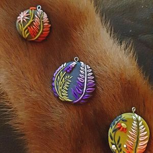 Floral charms. Purple charm sold